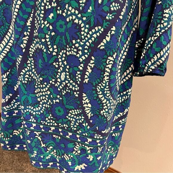 Old Navy paisley print long sleeve knee length fall colors dress size L Large - Picture 6 of 14